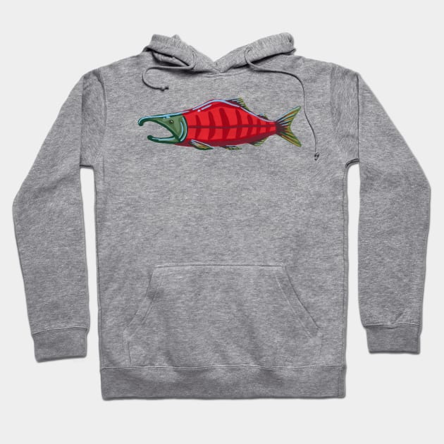 Pacific Salmon - Sockeye Salmon Hoodie by paintedpansy